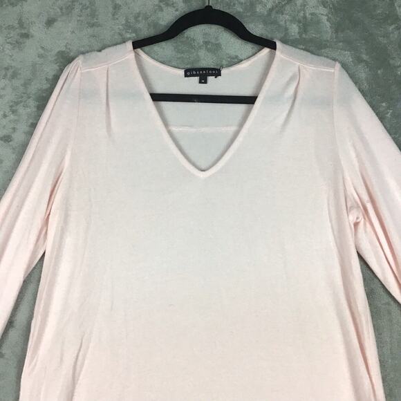Gibson Women’s Sweater Medium Pink V-Neck Blouson Sleeve Pullover NWOT - Picture 13 of 16